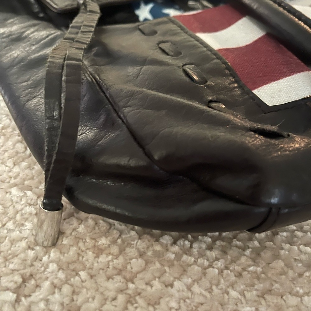 Aimee Kestenberg Black Leather Shoulder Bag with Flag Accent - Picture 8 of 13